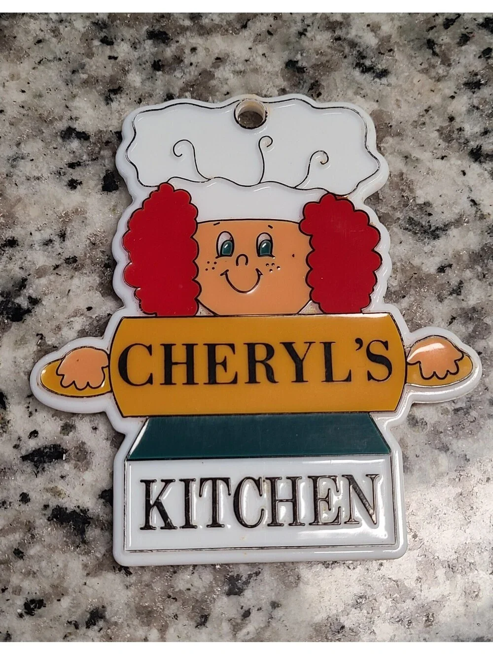 Cheryl’s Kitchen Vintage Plastic Refrigerator Magnet SWIB Taiwan Smiling Chef